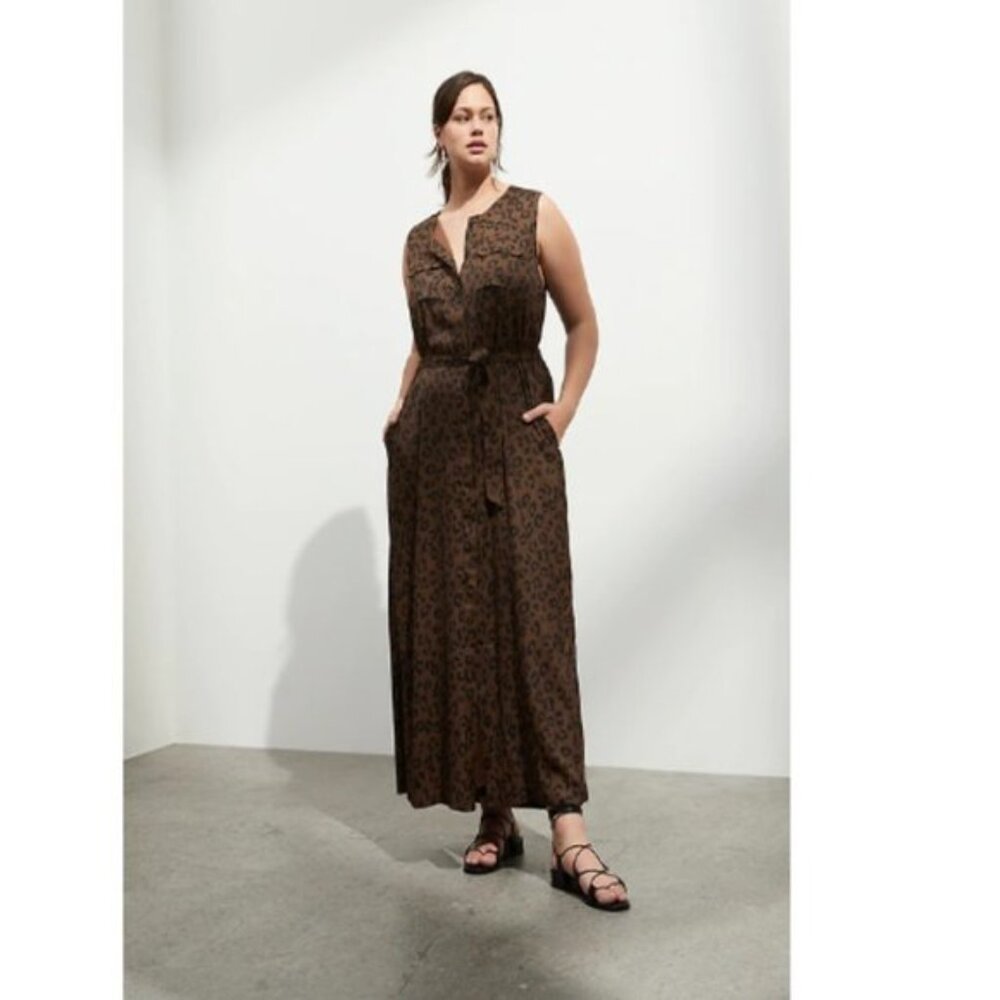 NWT Banana Republic Utility Maxi Dress XSP Giraffe Print F723